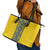 Blue Ukraine Folk Patterns Leather Tote Bag Simple Style