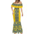 Blue Ukraine Folk Patterns Mermaid Dress Simple Style