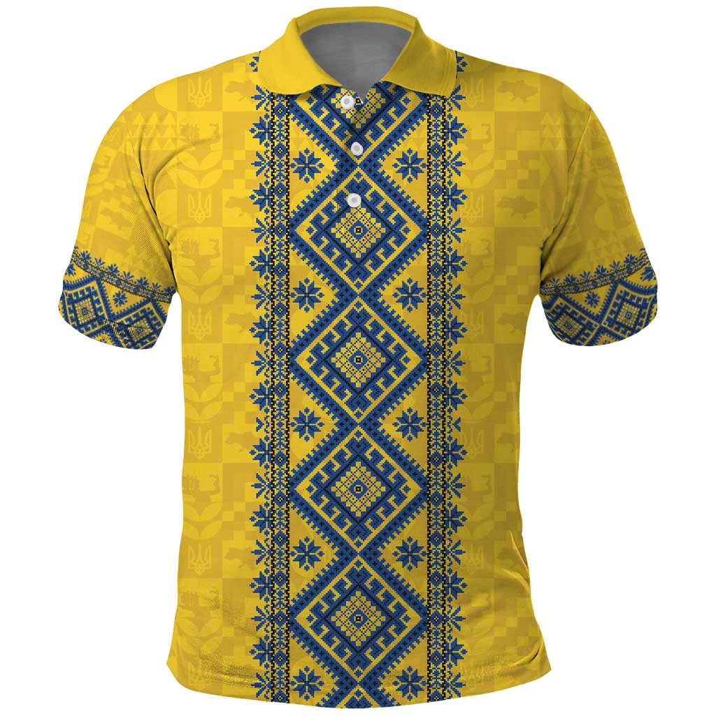 Blue Ukraine Folk Patterns Polo Shirt Simple Style