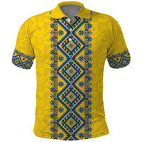 Blue Ukraine Folk Patterns Polo Shirt Simple Style