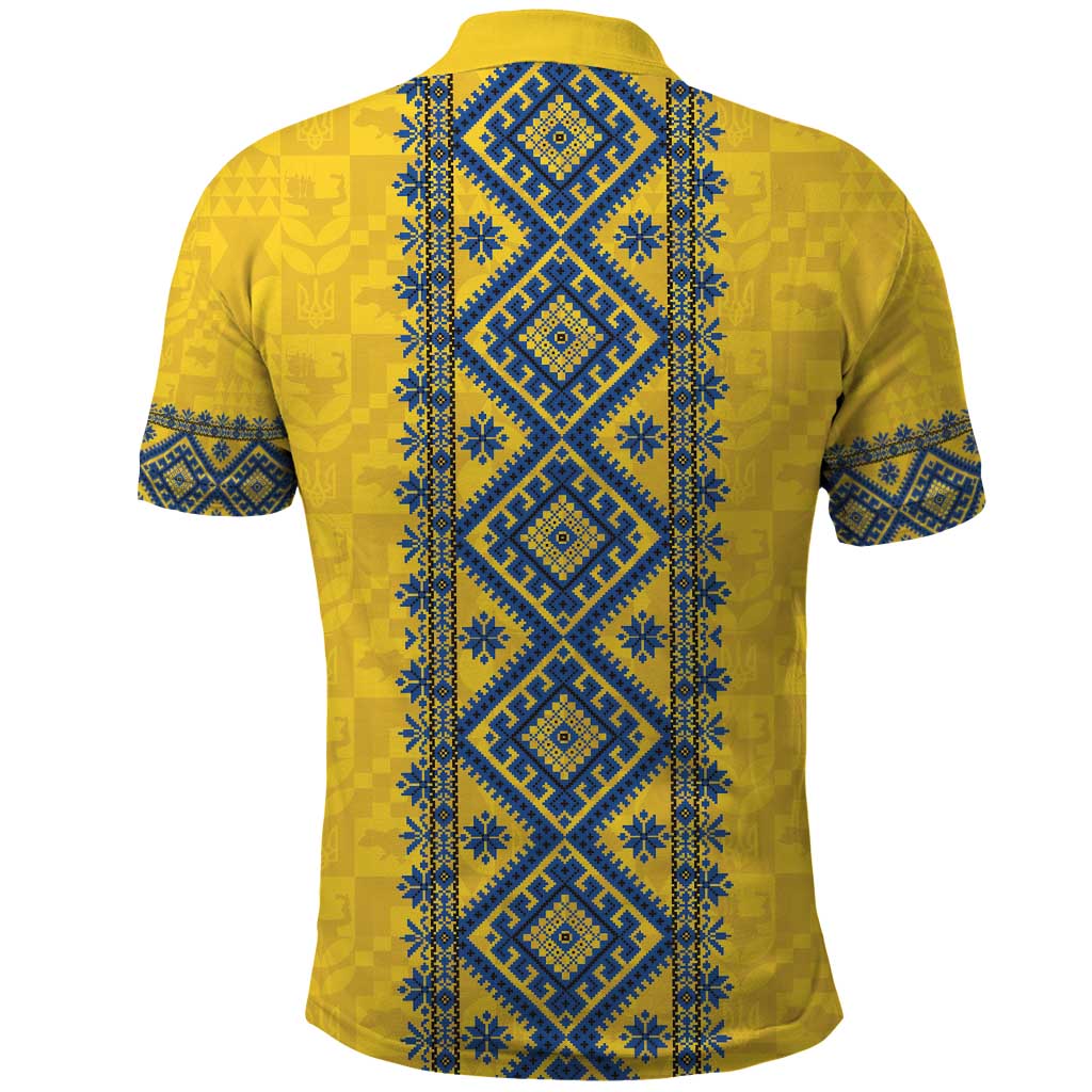 Blue Ukraine Folk Patterns Polo Shirt Simple Style