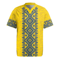 Blue Ukraine Folk Patterns Rugby Jersey Simple Style