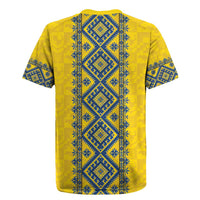 Blue Ukraine Folk Patterns Rugby Jersey Simple Style