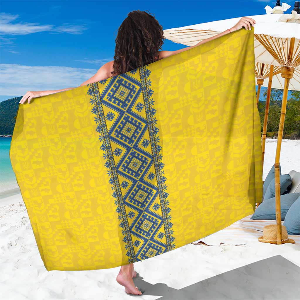 Blue Ukraine Folk Patterns Sarong Simple Style