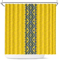Blue Ukraine Folk Patterns Shower Curtain Simple Style