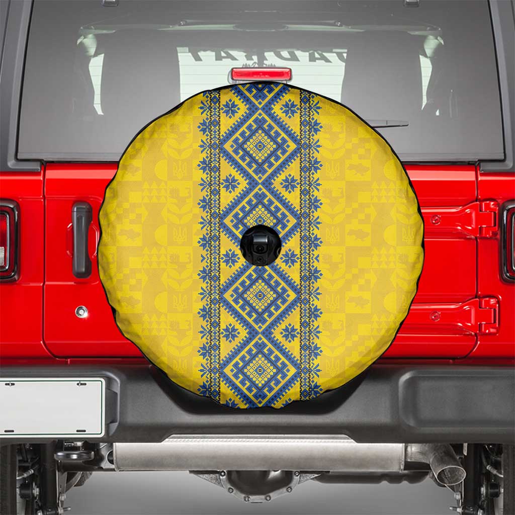 Blue Ukraine Folk Patterns Spare Tire Cover Simple Style