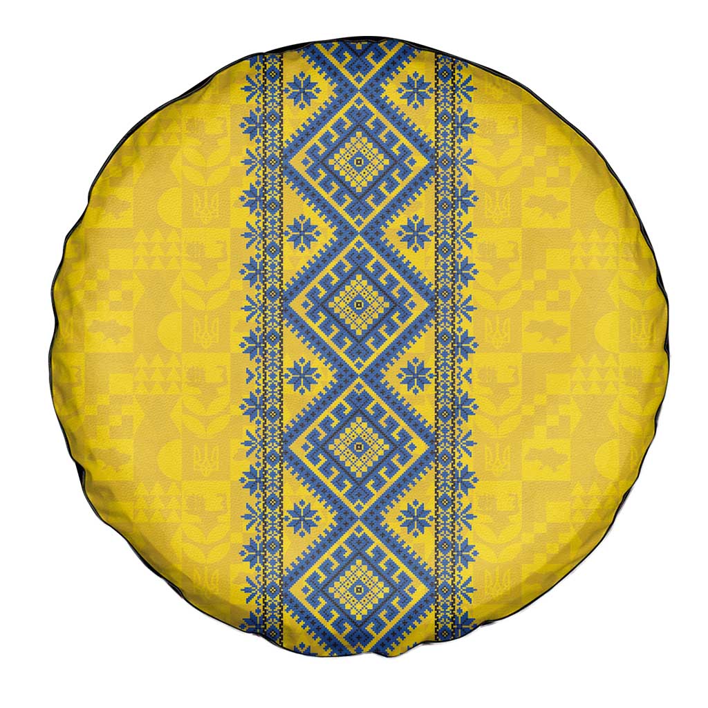 Blue Ukraine Folk Patterns Spare Tire Cover Simple Style