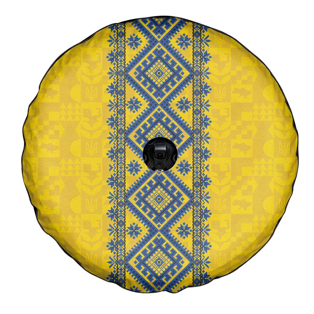 Blue Ukraine Folk Patterns Spare Tire Cover Simple Style