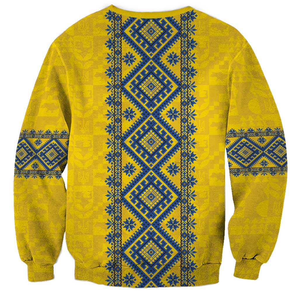 Blue Ukraine Folk Patterns Sweatshirt Simple Style
