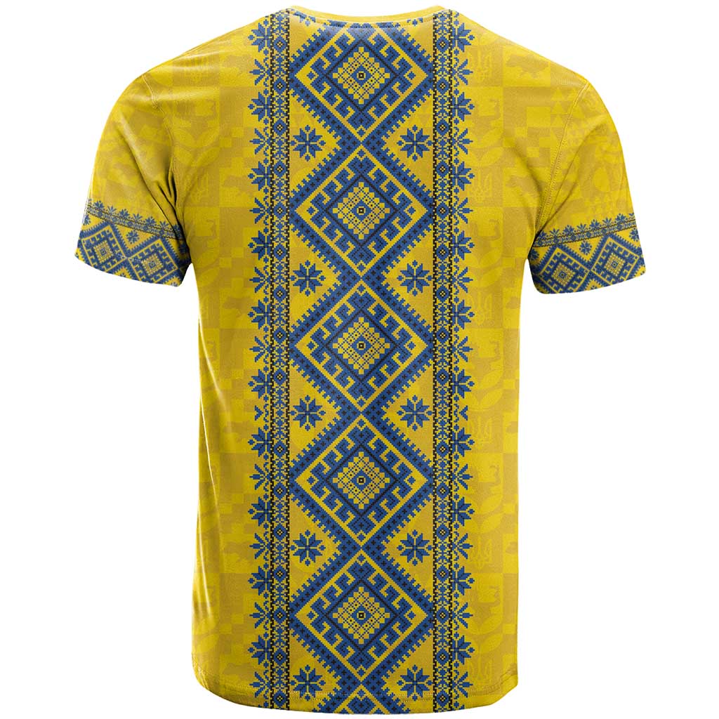 Blue Ukraine Folk Patterns T Shirt Simple Style