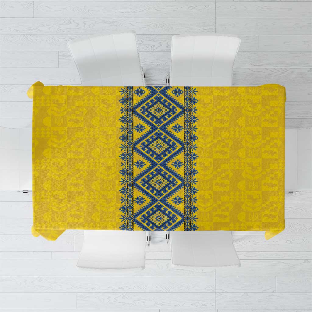 Blue Ukraine Folk Patterns Tablecloth Simple Style