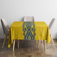 Blue Ukraine Folk Patterns Tablecloth Simple Style