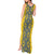 Blue Ukraine Folk Patterns Tank Maxi Dress Simple Style