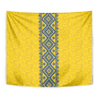 Blue Ukraine Folk Patterns Tapestry Simple Style