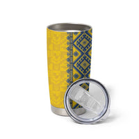 Blue Ukraine Folk Patterns Tumbler Cup Simple Style