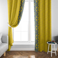 Blue Ukraine Folk Patterns Window Curtain Simple Style