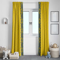 Blue Ukraine Folk Patterns Window Curtain Simple Style