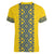Blue Ukraine Folk Patterns Women V-Neck T-Shirt Simple Style