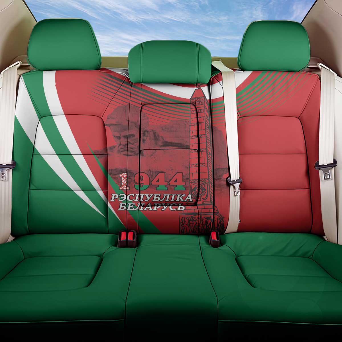 Belarus Independence Day Back Car Seat Cover Brest Fortress And Victory Square