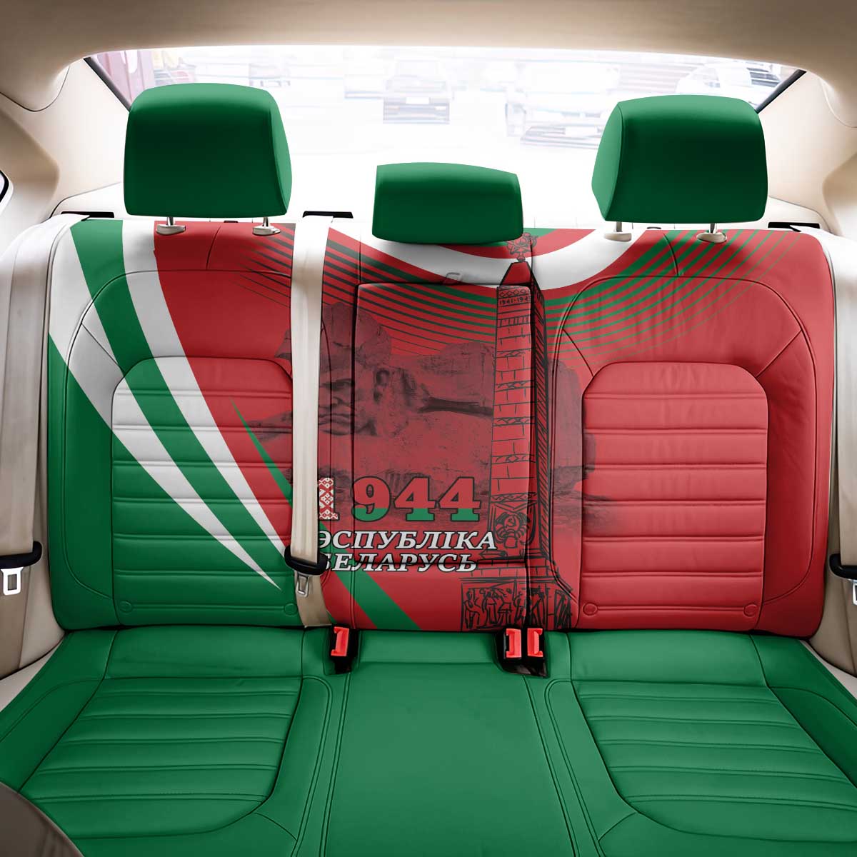 Belarus Independence Day Back Car Seat Cover Brest Fortress And Victory Square