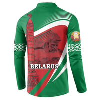 Belarus Independence Day Button Sweatshirt Brest Fortress And Victory Square