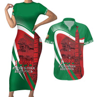 Belarus Independence Day Couples Matching Short Sleeve Bodycon Dress and Hawaiian Shirt Brest Fortress And Victory Square