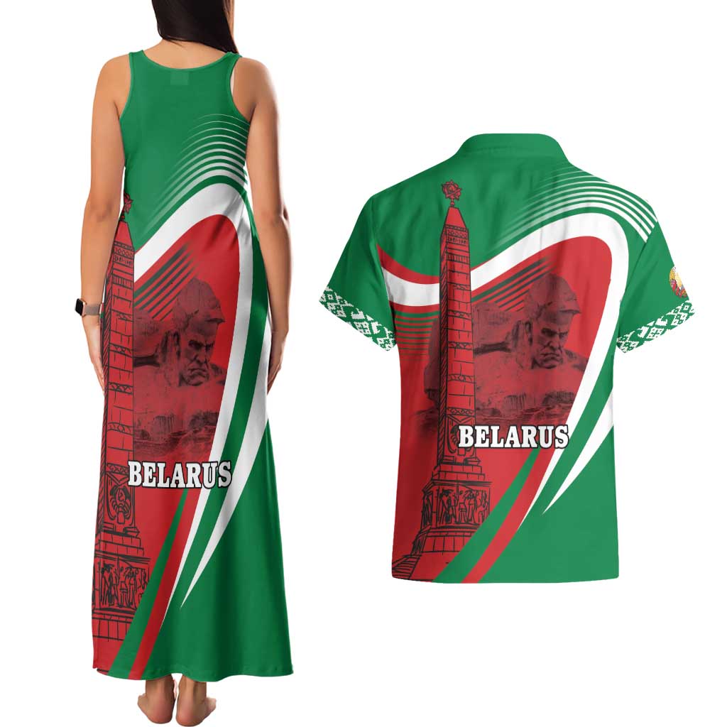 Belarus Independence Day Couples Matching Tank Maxi Dress and Hawaiian Shirt Brest Fortress And Victory Square