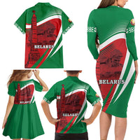 Belarus Independence Day Family Matching Long Sleeve Bodycon Dress and Hawaiian Shirt Brest Fortress And Victory Square