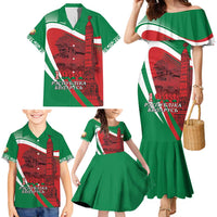 Belarus Independence Day Family Matching Mermaid Dress and Hawaiian Shirt Brest Fortress And Victory Square
