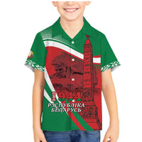 Belarus Independence Day Family Matching Mermaid Dress and Hawaiian Shirt Brest Fortress And Victory Square