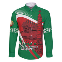 Belarus Independence Day Family Matching Off The Shoulder Long Sleeve Dress and Hawaiian Shirt Brest Fortress And Victory Square