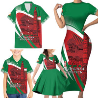 Belarus Independence Day Family Matching Short Sleeve Bodycon Dress and Hawaiian Shirt Brest Fortress And Victory Square