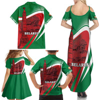 Belarus Independence Day Family Matching Summer Maxi Dress and Hawaiian Shirt Brest Fortress And Victory Square