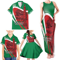 Belarus Independence Day Family Matching Tank Maxi Dress and Hawaiian Shirt Brest Fortress And Victory Square