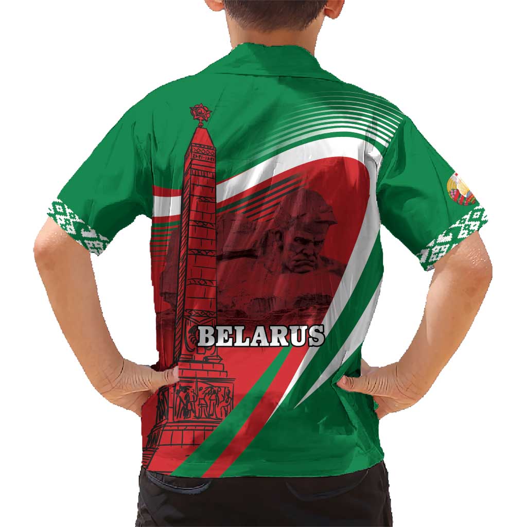 Belarus Independence Day Kid Hawaiian Shirt Brest Fortress And Victory Square