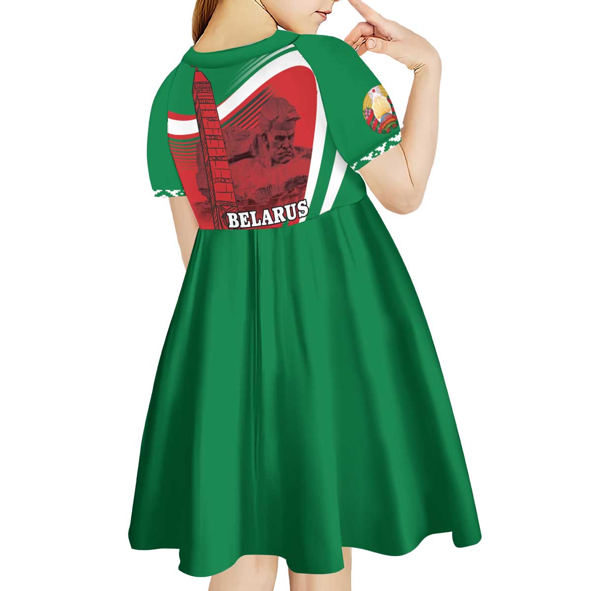Belarus Independence Day Kid Short Sleeve Dress Brest Fortress And Victory Square