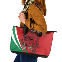 Belarus Independence Day Leather Tote Bag Brest Fortress And Victory Square