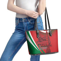 Belarus Independence Day Leather Tote Bag Brest Fortress And Victory Square