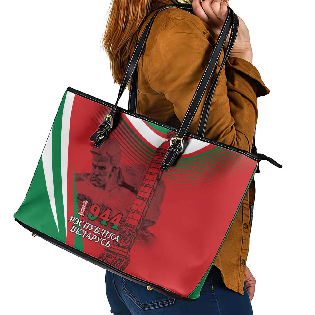 Belarus Independence Day Leather Tote Bag Brest Fortress And Victory Square