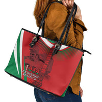 Belarus Independence Day Leather Tote Bag Brest Fortress And Victory Square