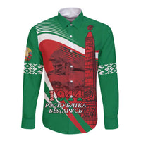 Belarus Independence Day Long Sleeve Button Shirt Brest Fortress And Victory Square