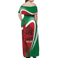 Belarus Independence Day Off Shoulder Maxi Dress Brest Fortress And Victory Square