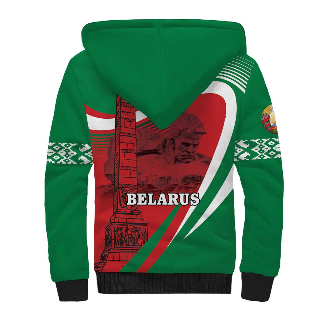 Belarus Independence Day Sherpa Hoodie Brest Fortress And Victory Square
