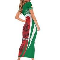 Belarus Independence Day Short Sleeve Bodycon Dress Brest Fortress And Victory Square