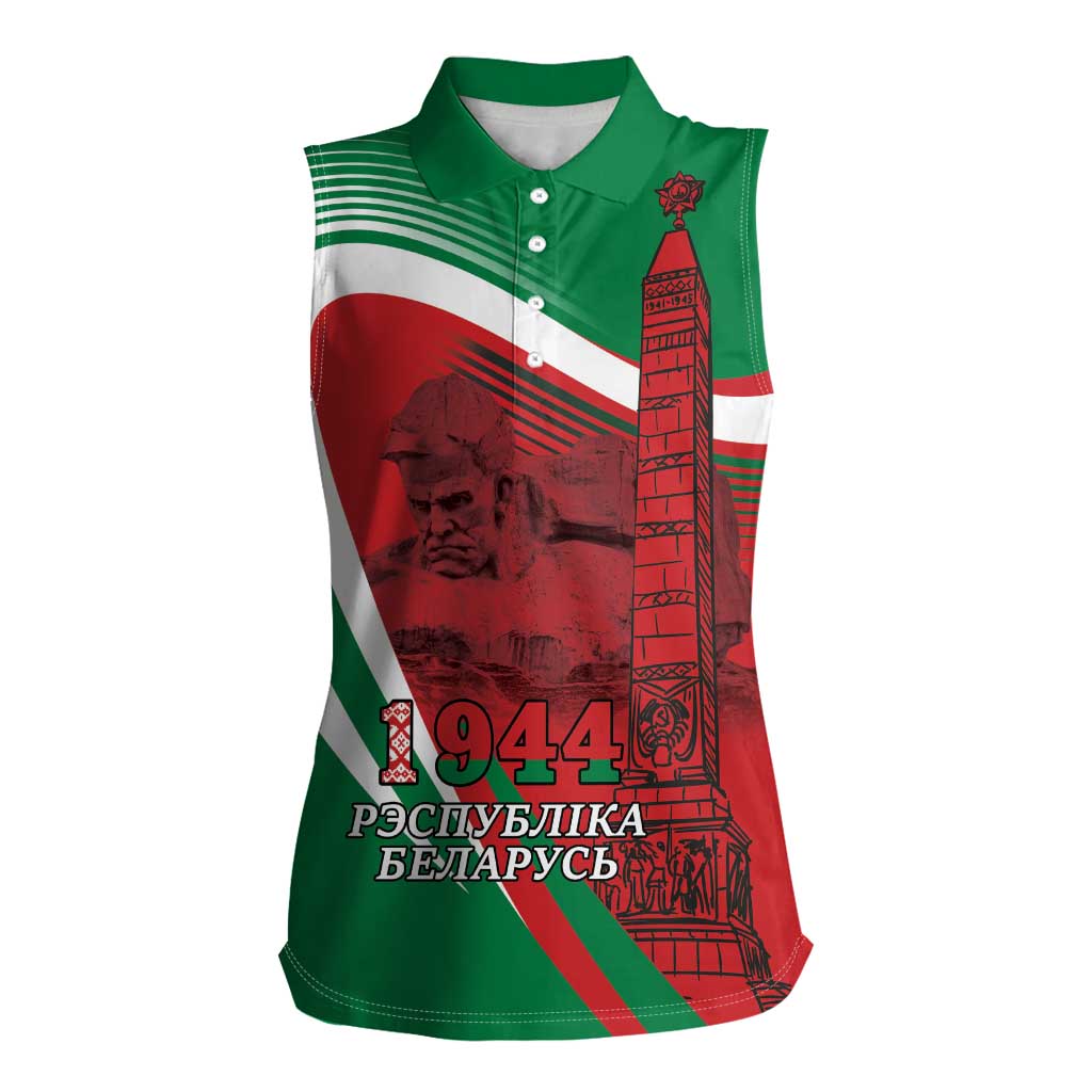 Belarus Independence Day Women Sleeveless Polo Shirt Brest Fortress And Victory Square