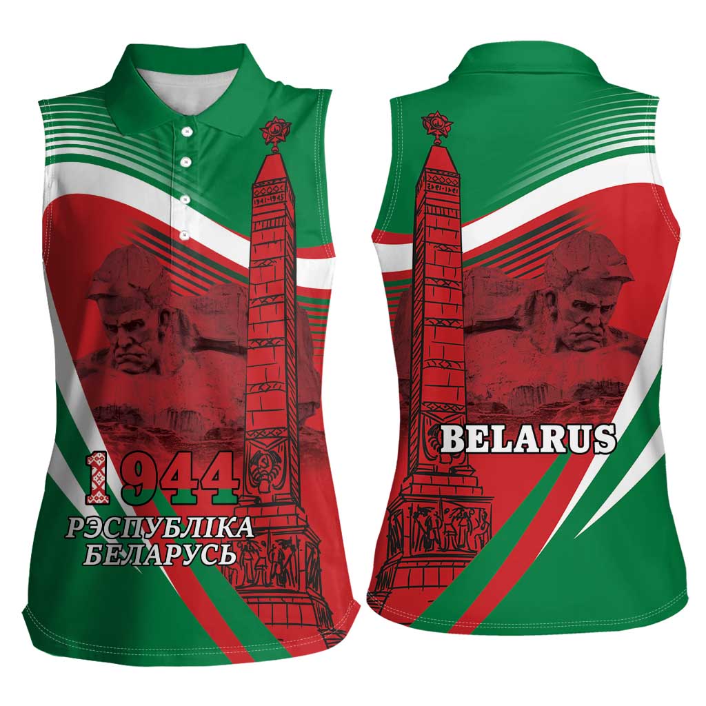 Belarus Independence Day Women Sleeveless Polo Shirt Brest Fortress And Victory Square
