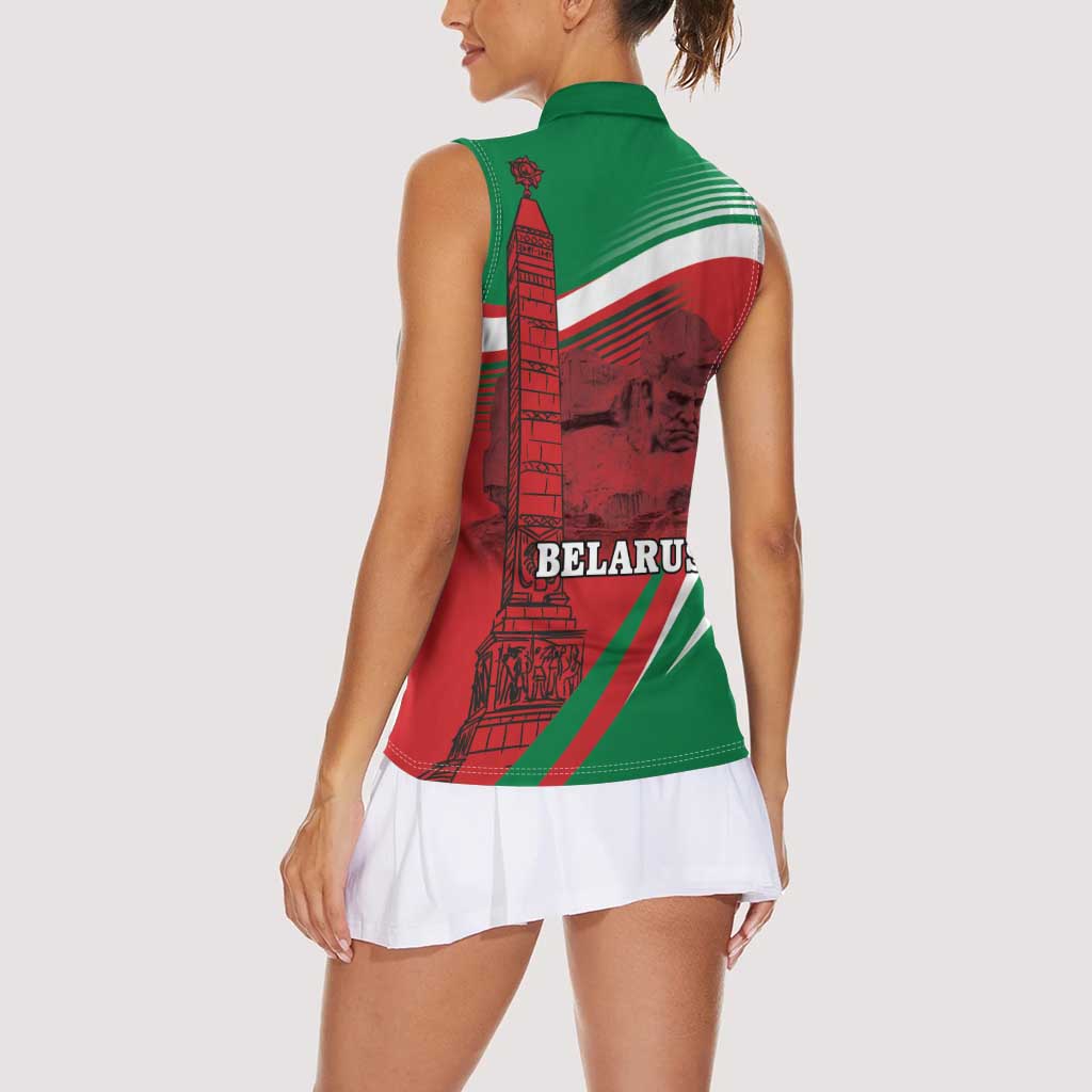 Belarus Independence Day Women Sleeveless Polo Shirt Brest Fortress And Victory Square