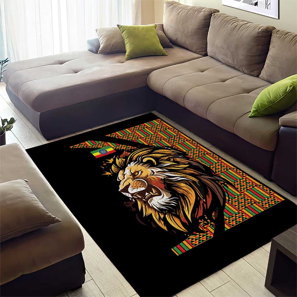 Ethiopia Area Rug Ethiopian Lion Style Pattern - Wonder Print Shop