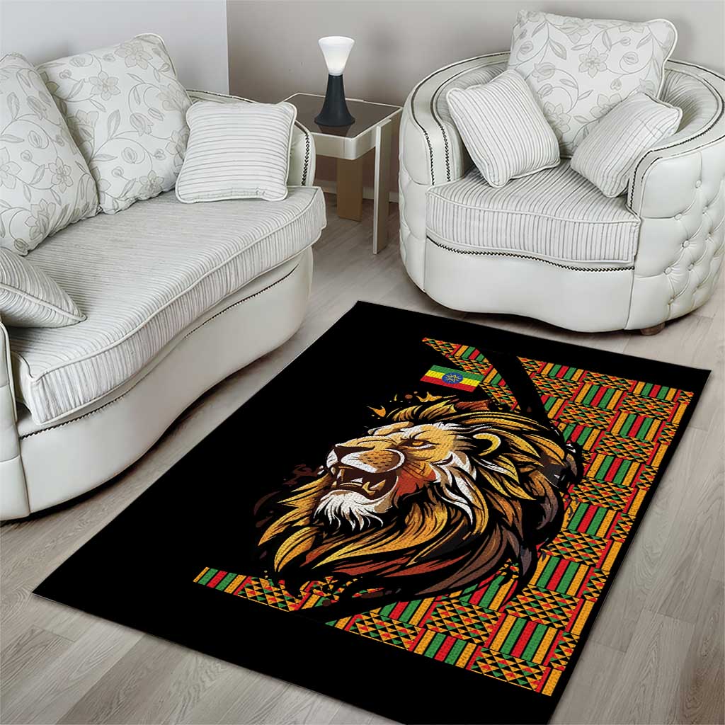 Ethiopia Area Rug Ethiopian Lion Style Pattern - Wonder Print Shop