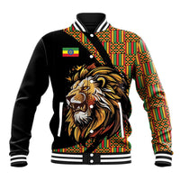 Ethiopia Baseball Jacket Ethiopian Lion Style Pattern - Wonder Print Shop